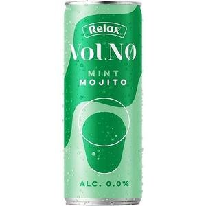 Relax VolNO - sýtený nealkoholický nápoj s príchuťou Mint Mojito 330 ml / plech